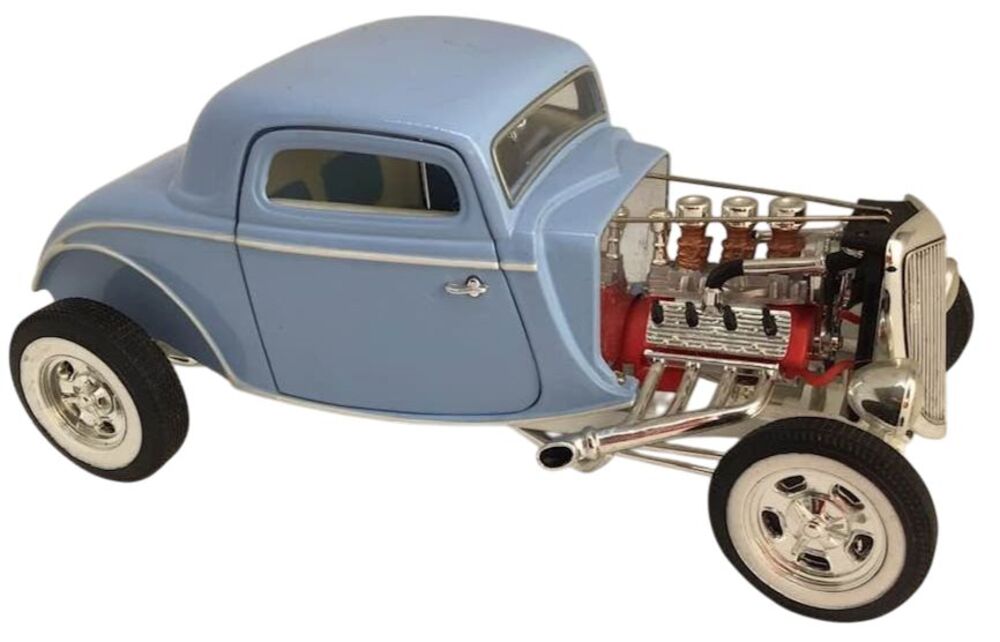 1934 Ford Newstalgia Model Diecast Car Baby Blue Coupe Chopped 1:18 Street Rod